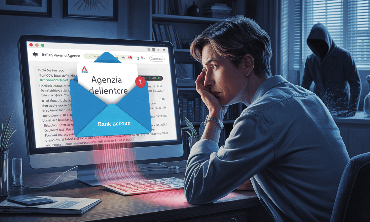 attenzione alla nuova truffa che arriva via email dall'agenzia delle entrate: non aprire questo messaggio per evitare che il tuo conto venga svuotato.